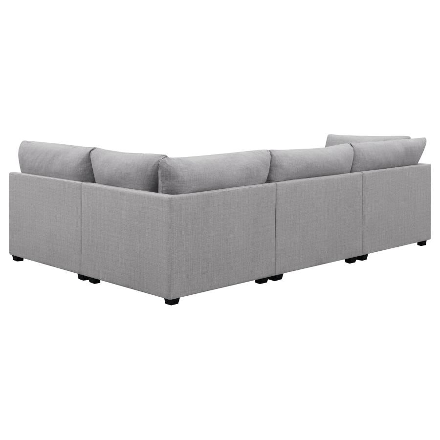 Cambria Grey 4-Piece Upholstered Modular Sectional Sofa by Coaster at Eve Furniture
