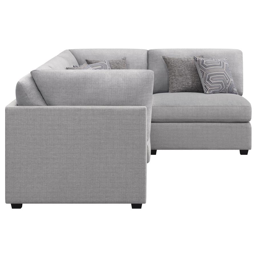 Cambria Grey 4-Piece Upholstered Modular Sectional Sofa by Coaster at Eve Furniture