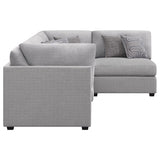 Cambria Grey 4-Piece Upholstered Modular Sectional Sofa by Coaster at Eve Furniture