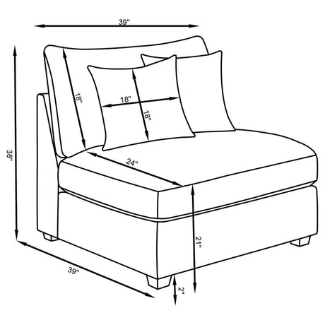 Cambria Grey 4-Piece Upholstered Modular Sectional Sofa by Coaster at Eve Furniture