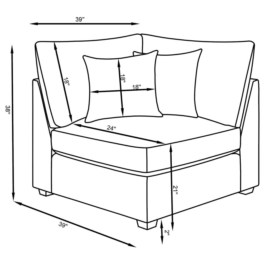 Cambria Grey 4-Piece Upholstered Modular Sectional Sofa by Coaster at Eve Furniture