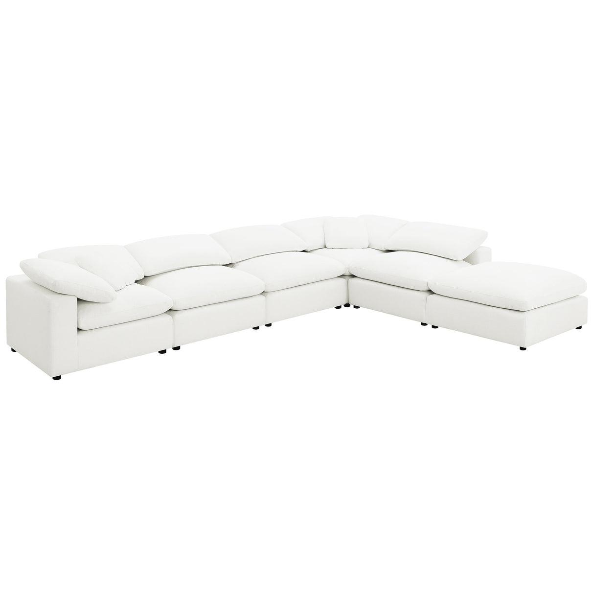 Raleigh Ivory 6-Piece Boucle Upholstered Modular Sectional