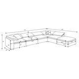 Raleigh Ivory 6-Piece Boucle Upholstered Modular Sectional