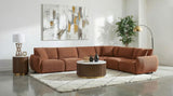 Elysia Coral Fabric Upholstered Modular Armless Chair