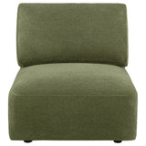 Elysia Green Fabric Upholstered Modular Armless Chair