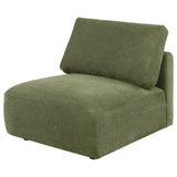 Elysia Green Fabric Upholstered Modular Armless Chair
