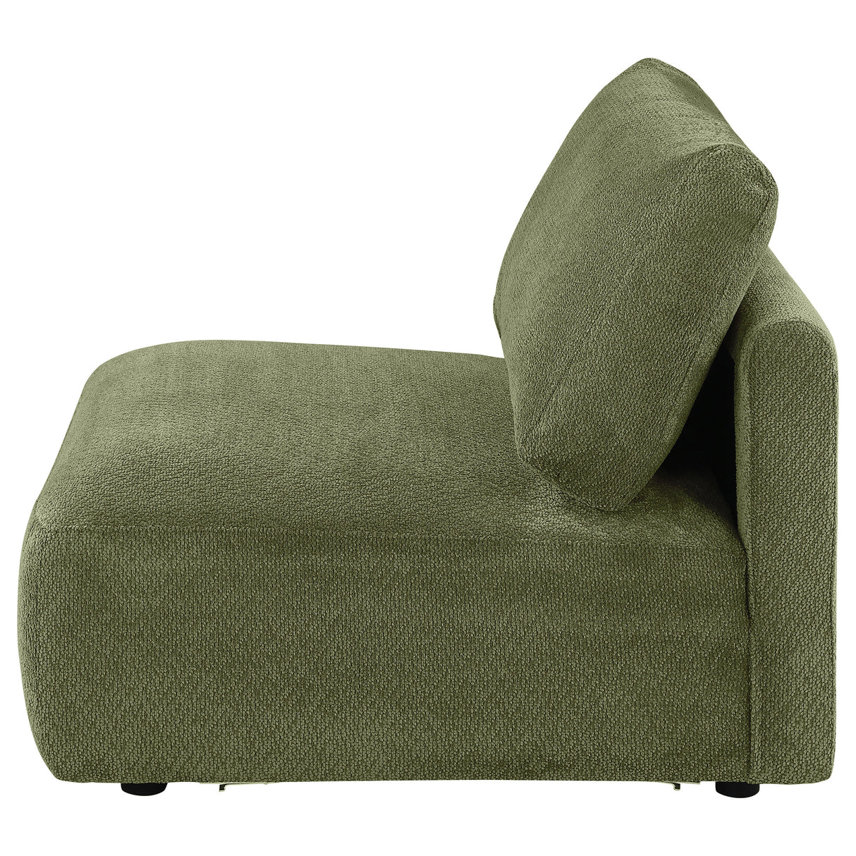 Elysia Green Fabric Upholstered Modular Armless Chair