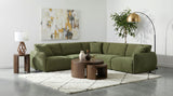 Elysia Green Fabric Upholstered Modular Armless Chair