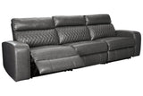 Samperstone Gray 3-Piece Power Reclining Sofa