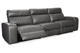 Samperstone Gray 3-Piece Power Reclining Sectional Sofa