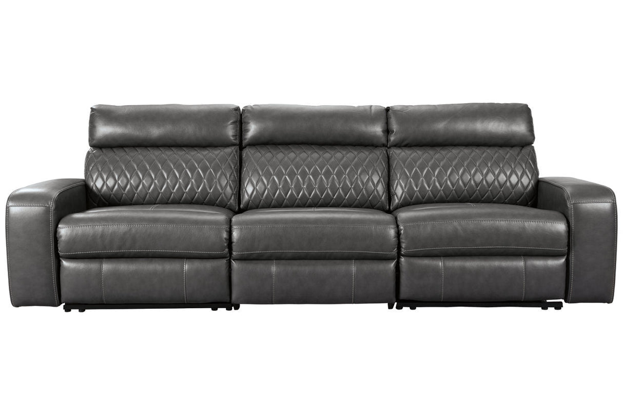 Samperstone Gray 3-Piece Power Reclining Sofa