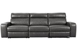 Samperstone Gray 3-Piece Power Reclining Sofa