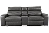 Samperstone Gray 3-Piece Power Reclining Sectional Loveseat