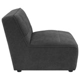 Sunny Dark Charcoal Upholstered Armless Chair