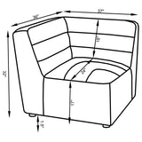 Sunny Dark Charcoal Upholstered Corner Chair