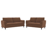 Selma Rust 2-Piece Velvet Upholstered Crescent Arm Living Room Set