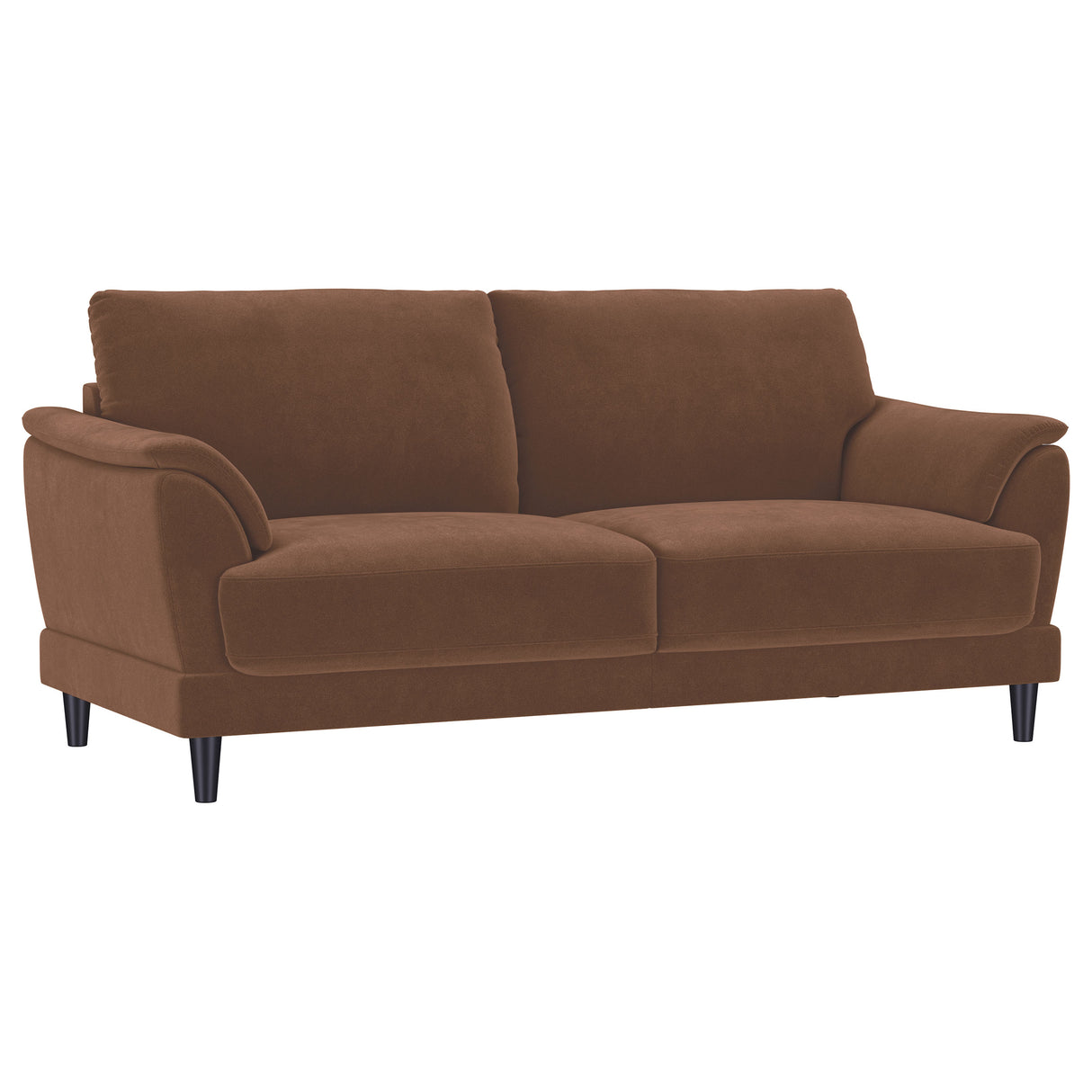 Selma Rust 2-Piece Velvet Upholstered Crescent Arm Living Room Set