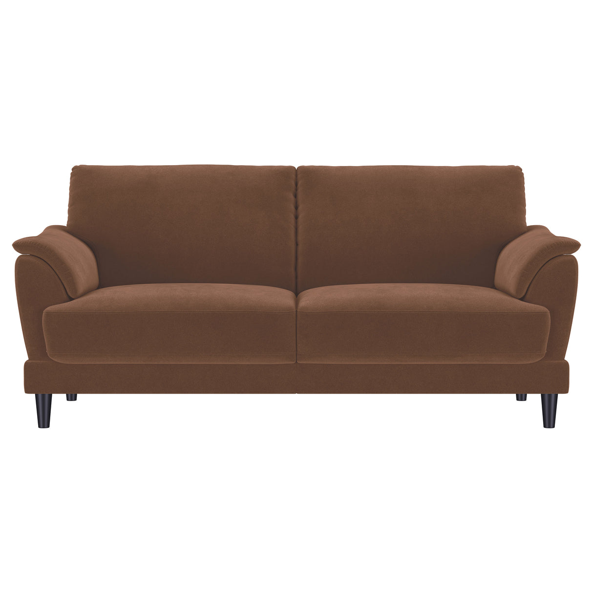 Selma Rust 2-Piece Velvet Upholstered Crescent Arm Living Room Set