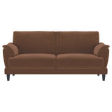 Selma Rust 2-Piece Velvet Upholstered Crescent Arm Living Room Set