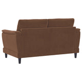 Selma Rust 2-Piece Velvet Upholstered Crescent Arm Living Room Set