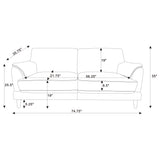 Selma Rust 2-Piece Velvet Upholstered Crescent Arm Living Room Set