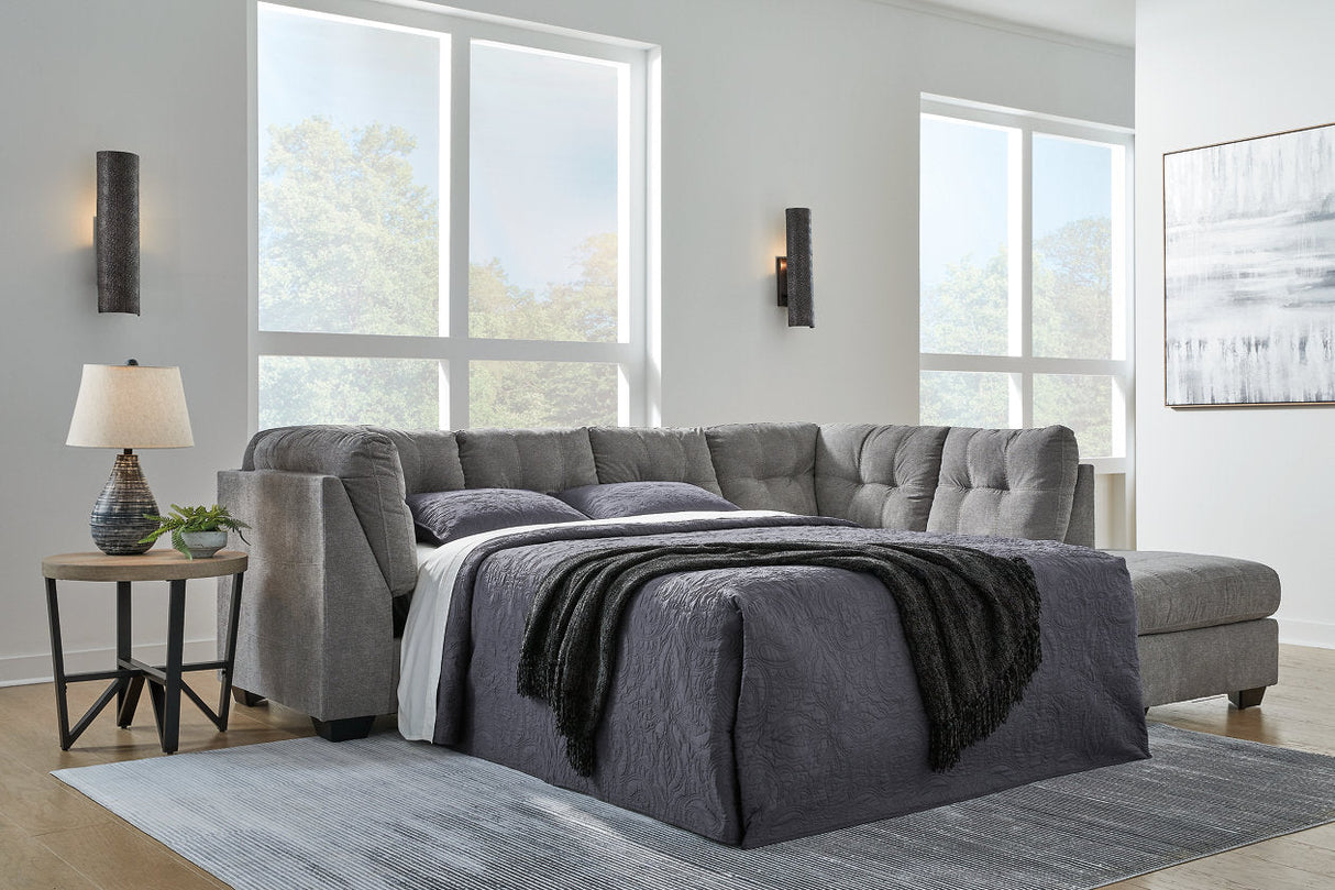 Marleton Gray 2-Piece RAF Sleeper Sectional with Chaise