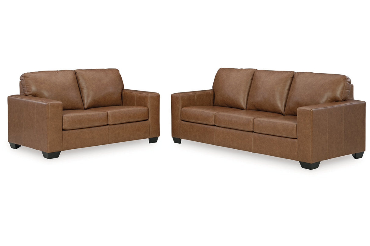 Bolsena Caramel Sofa and Loveseat