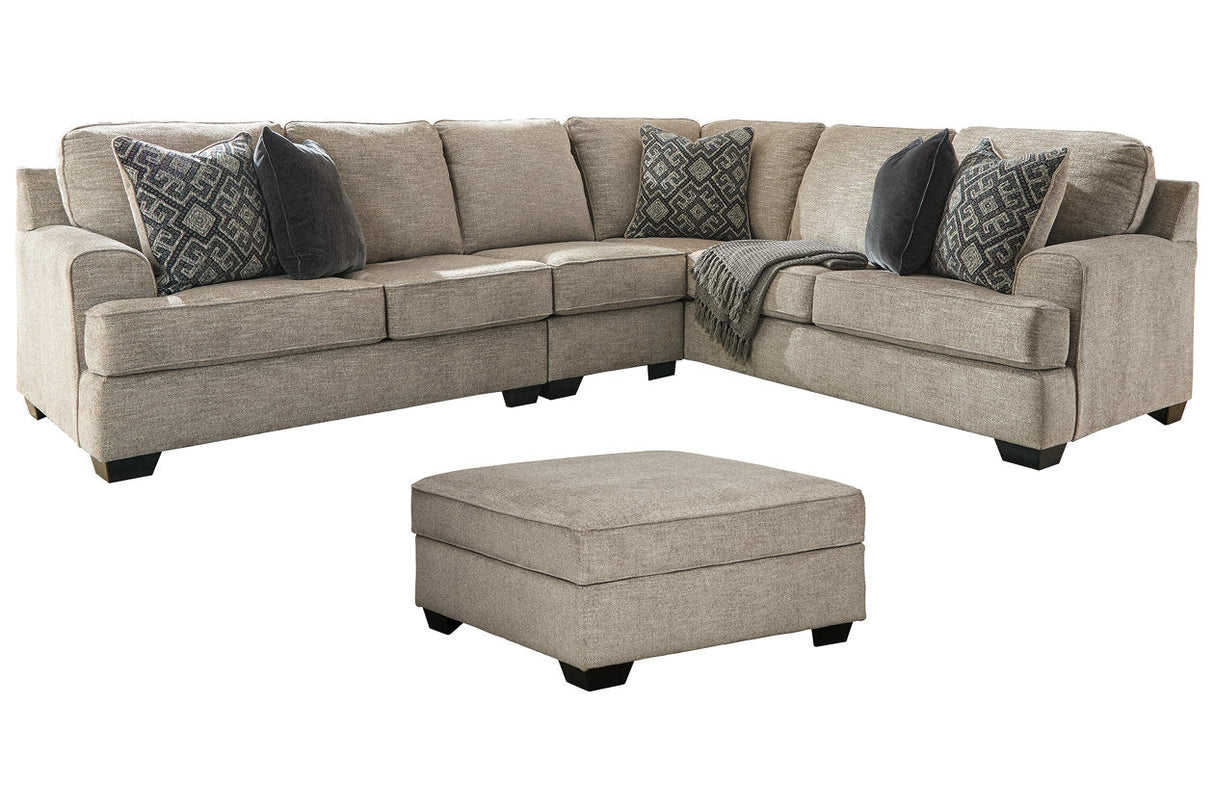 Bovarian Stone 3-Piece Sectional with Ottoman