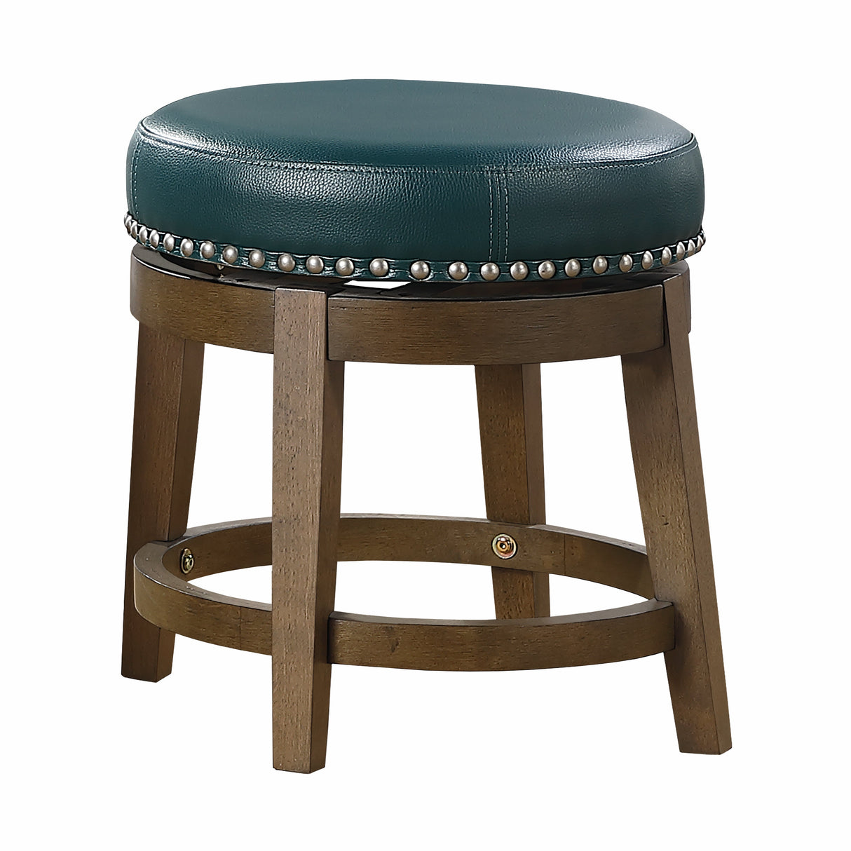 Westby Green/Brown Round Swivel Stool, Green, Set of 2