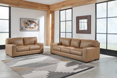 Lombardia Tumbleweed Leather Living Room Set