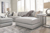 Amiata Glacier Leather 2-Piece RAF Chaise Sectional