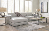 Amiata Glacier Leather 2-Piece LAF Chaise Sectional