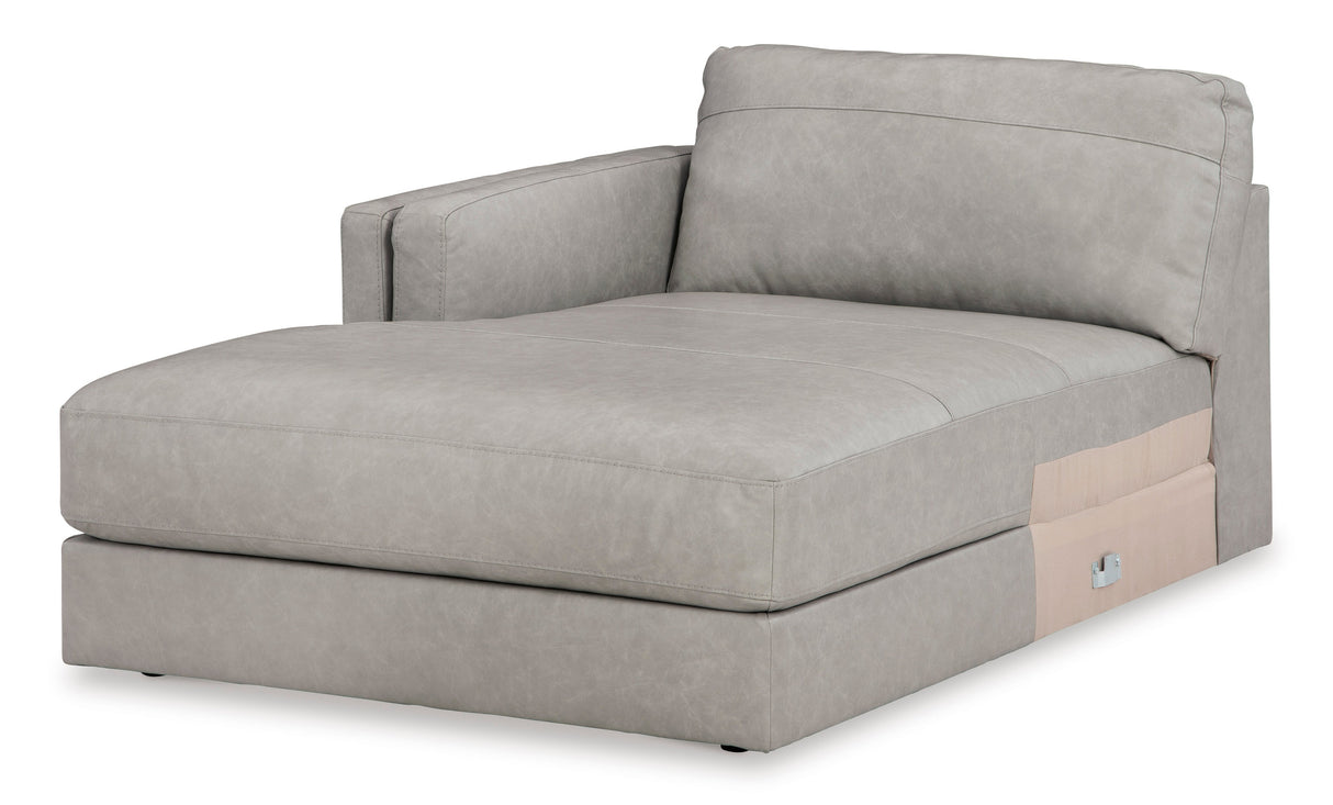 Amiata Glacier Leather 2-Piece LAF Chaise Sectional