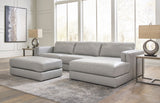 Amiata Glacier Leather 2-Piece RAF Chaise Sectional