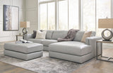 Amiata Glacier Leather 2-Piece RAF Chaise Sectional