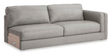 Amiata Glacier Leather 2-Piece LAF Chaise Sectional