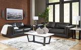 Amiata Onyx Leather Living Room Set