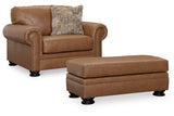 Carianna Caramel Oversized Chair and Ottoman