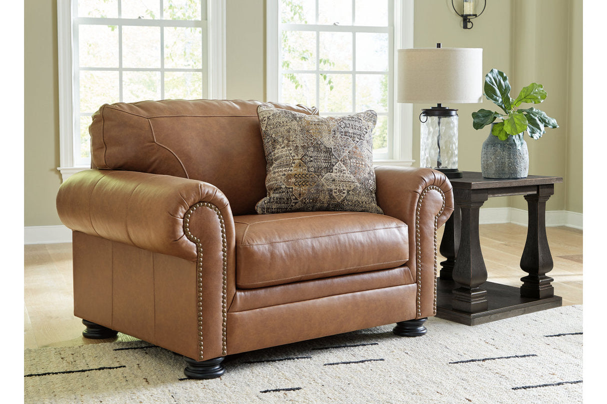 Carianna Caramel Oversized Chair and Ottoman