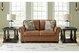 Carianna Caramel Sofa, Loveseat, Oversized Chair and Ottoman