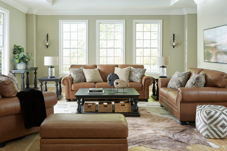 Carianna Caramel Leather Living Room Set