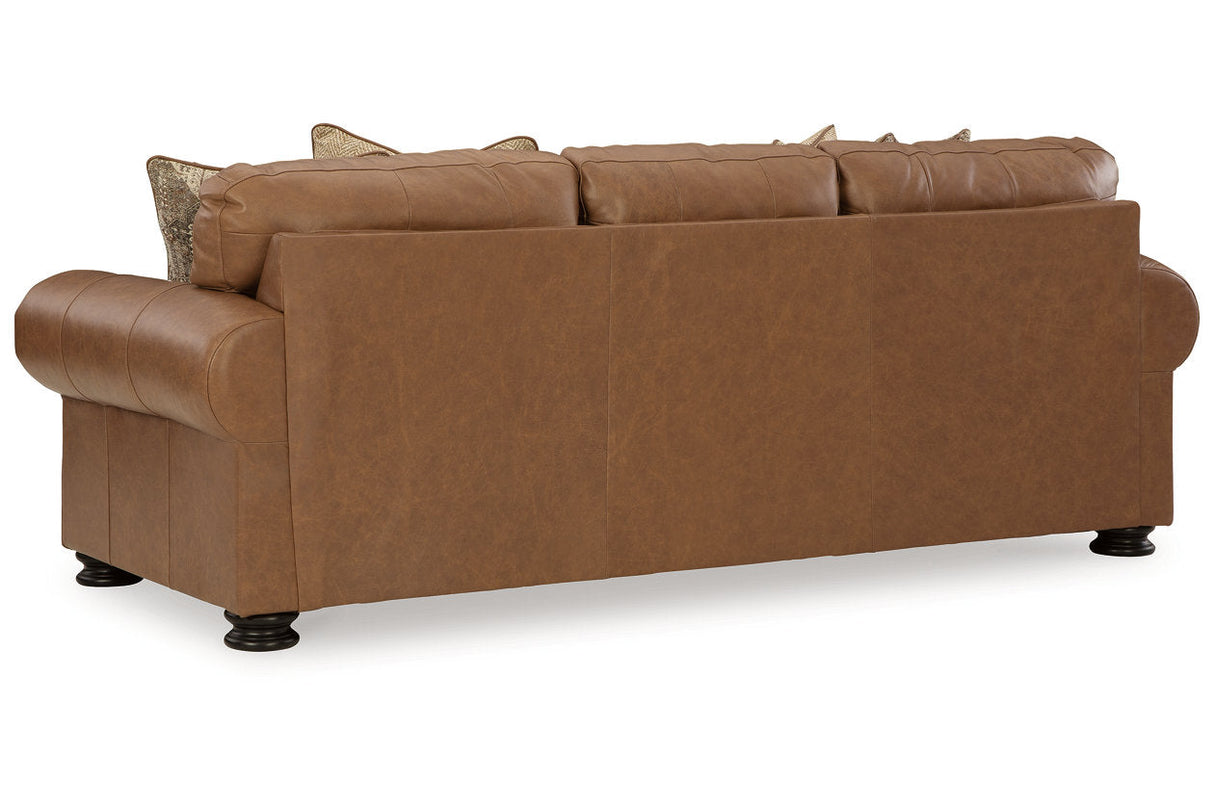 Carianna Caramel Sofa, Loveseat, Oversized Chair and Ottoman