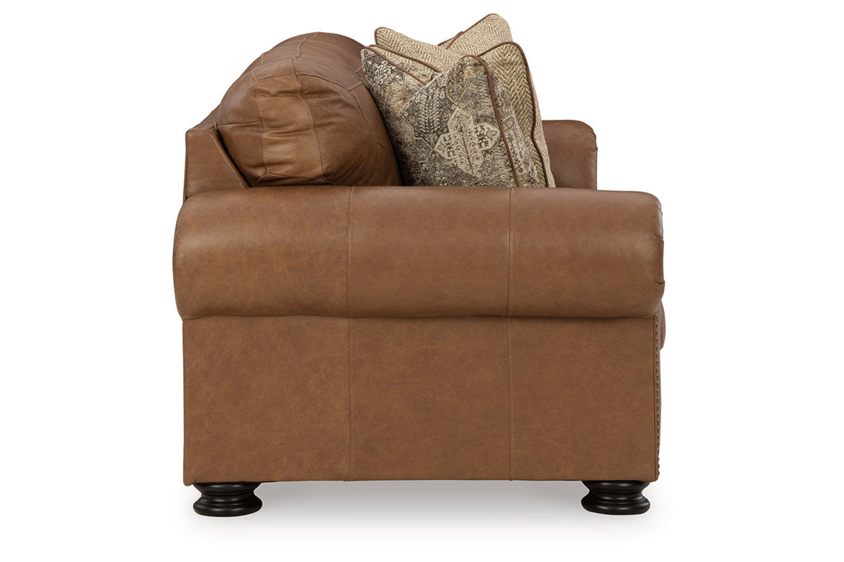 Carianna Caramel Sofa, Loveseat, Oversized Chair and Ottoman