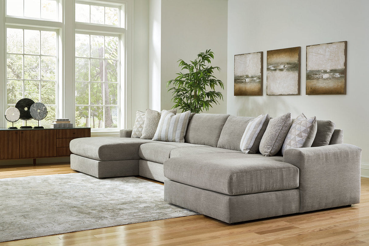 Avaliyah Ash 4-Piece Double Chaise Sectional