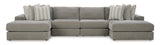 Avaliyah Ash 4-Piece Double Chaise Sectional