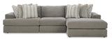 Avaliyah Ash 3-Piece RAF Chaise Sectional