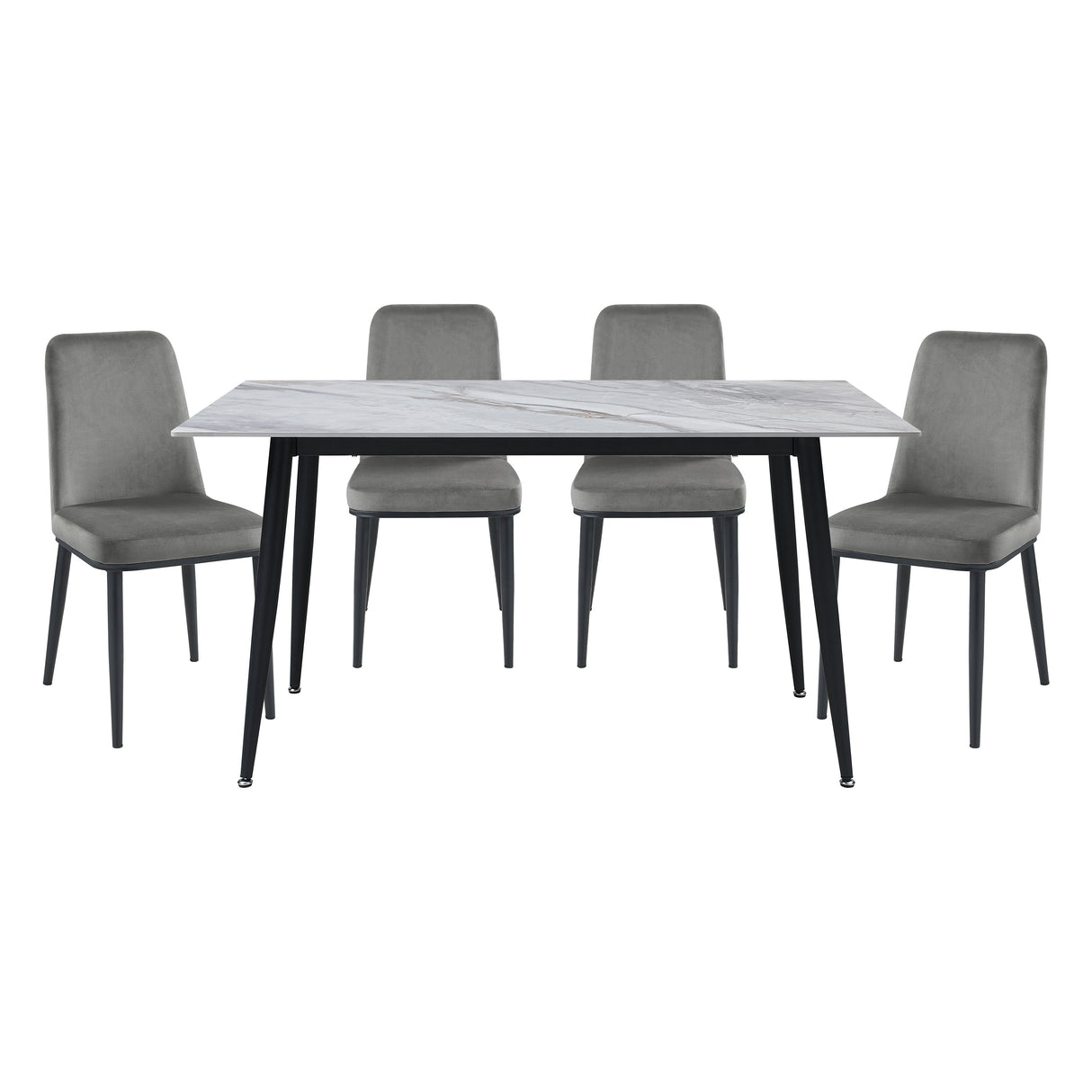 Salerno Gray 5-Piece Dining Room Set