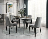 Salerno Gray Velvet Dining Chair, Set of 2