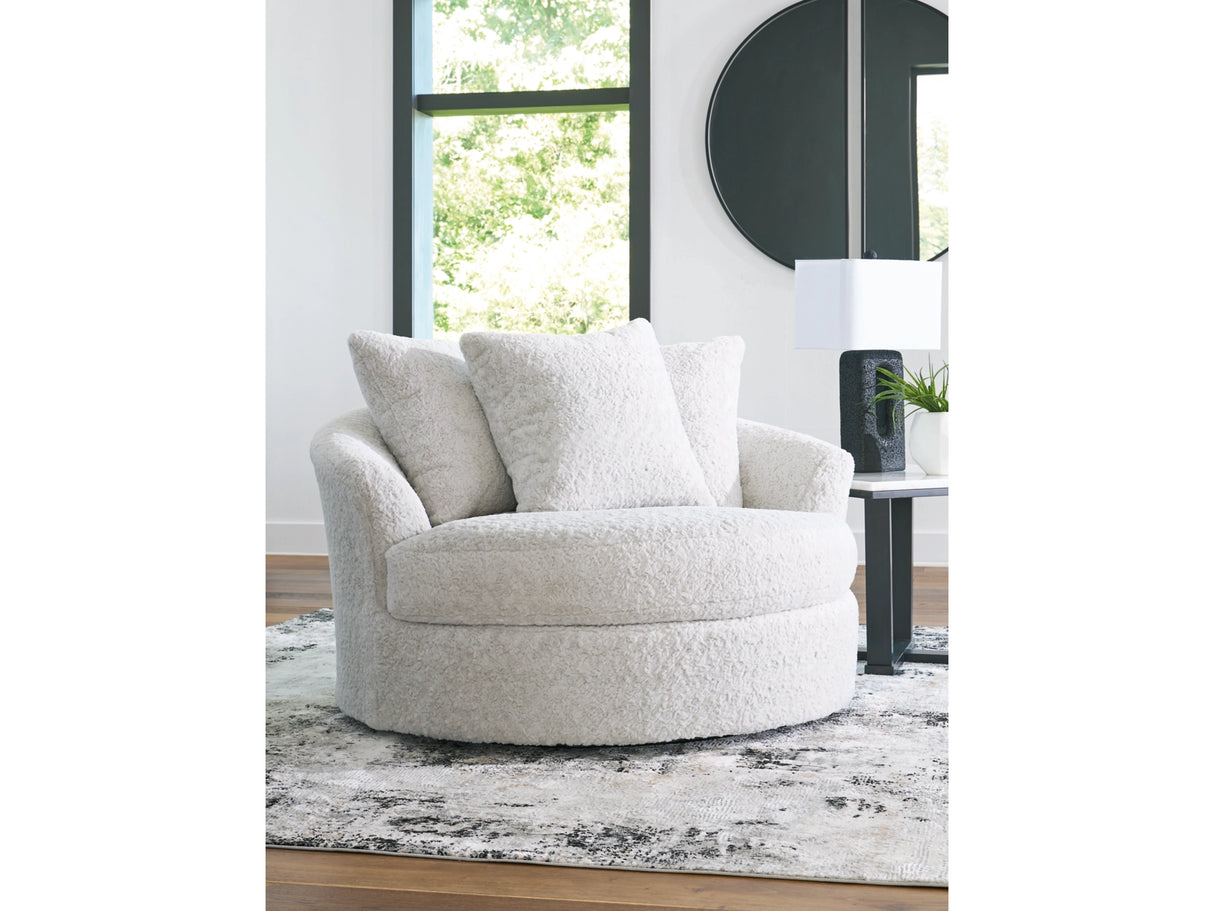 Cuddle Plush Arctic Oversized Swivel Accent Chair by Ashley at Eve Furniture