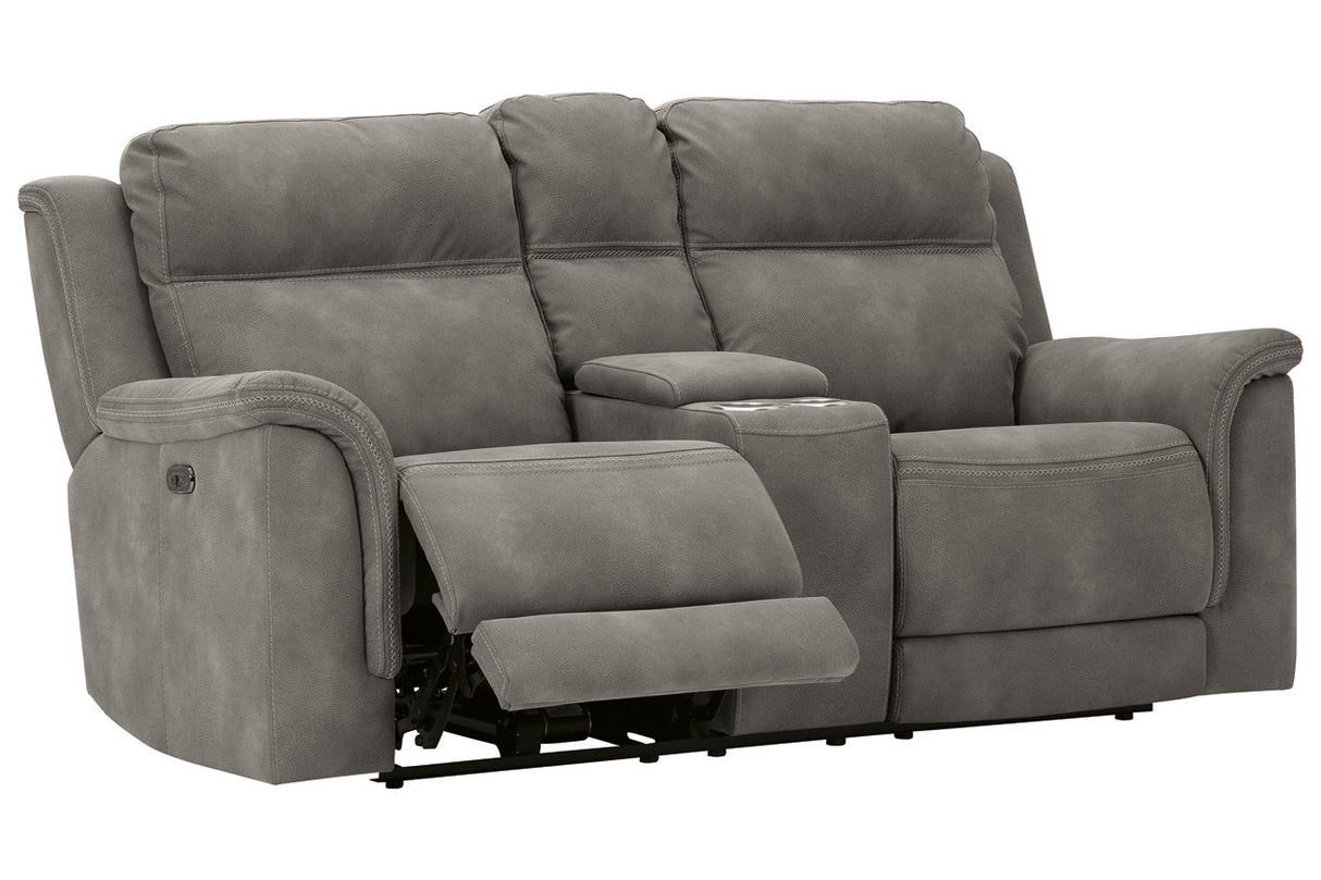 Next-Gen DuraPella Slate Power Reclining Loveseat with Console